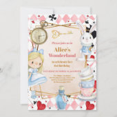 Meisje Alice in Wonderland Verjaardagsthee Kaart (Voorkant)