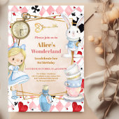 Meisje Alice in Wonderland Verjaardagsthee Kaart