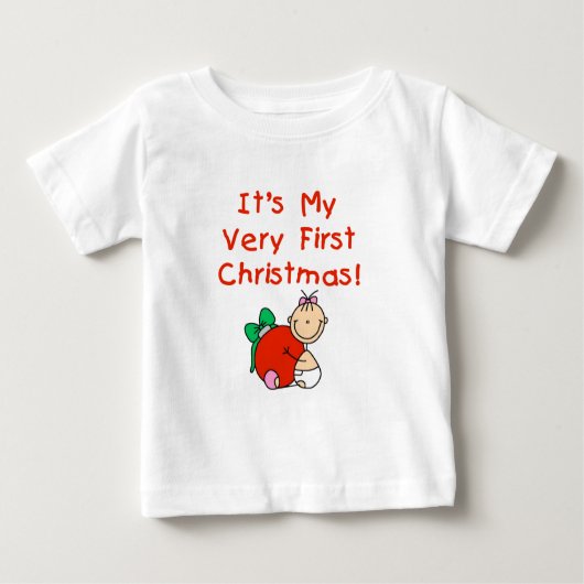 Meisje allereerste kerst Tshirts en geschenken (Voorkant)