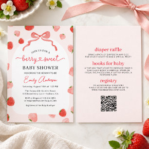 Meisje Alles in Eén Bes Zoete Strik Baby Shower Kaart