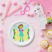 Meisje als engel papieren bordje (Feest)