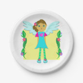 Meisje als engel papieren bordje (Voorkant)