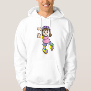 Meisje als Skater met Schaatsen en helm Hoodie