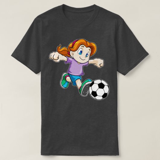 Meisje als speler met bal t-shirt (Design voorkant)