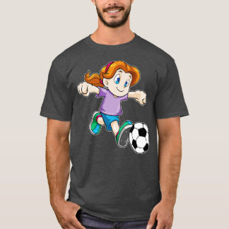 Meisje als speler met bal t-shirt