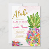 Meisje Ananas Baby Shower Kaart (Voorkant)