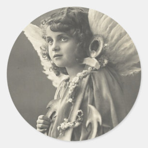 meisje Angel Symbool of Hope Anchor 1900 Ronde Sticker