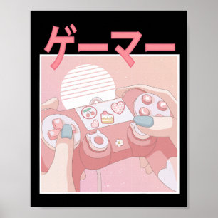 Meisje Anime Kawaii Gaming Schattige Videogame Vro Poster