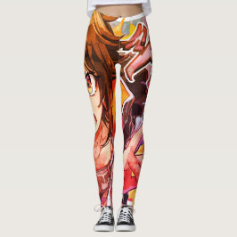 Meisje Anime Kunst Cartoon op Aangepaste Strakke B Leggings