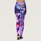 Meisje Anime Kunst Cartoon op Aangepaste Strakke B Leggings (Achterkant)