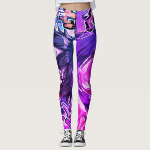 Meisje Anime Kunst Cartoon op Aangepaste Strakke B Leggings