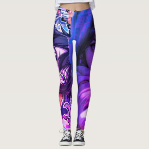 Meisje Anime Kunst Kleuren Cartoon op Aangepaste S Leggings