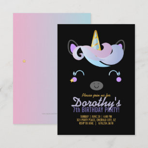 meisje ANY AGE Melkwegstelsel UNICORN BIRTHDAY Kaart