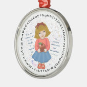 Meisje Appel Leraar Metalen Ornament (Links)