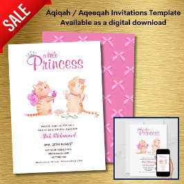Meisje AQIQAH Baby shower Verjaardagsprinses Thema Kaart