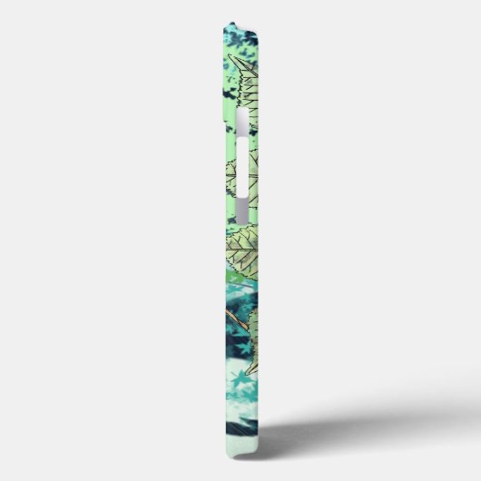  meisje Aqua Black Bird Pattern Iphone Case-Mate iPhone Case (Achterkant / Links)