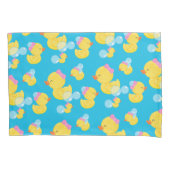 Meisje Aquarel Rubber Eend Kussensloop Set (Voorkant-Links)