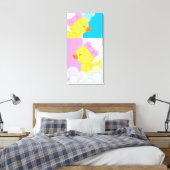 Meisje Aquarel Rubber Eendje Lief Groot Canvas Afdruk (Insitu (Slaapkamer))