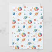 Meisje Astronaut in Space Rocket Verjaardag Kaart (Achterkant)