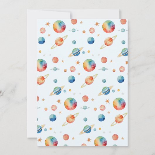 Meisje Astronaut in Space Rocket Verjaardag Kaart (Achterkant)