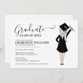  meisje Avatar | Afstuderen van de middelbare scho Kaart (Voorkant / Achterkant)