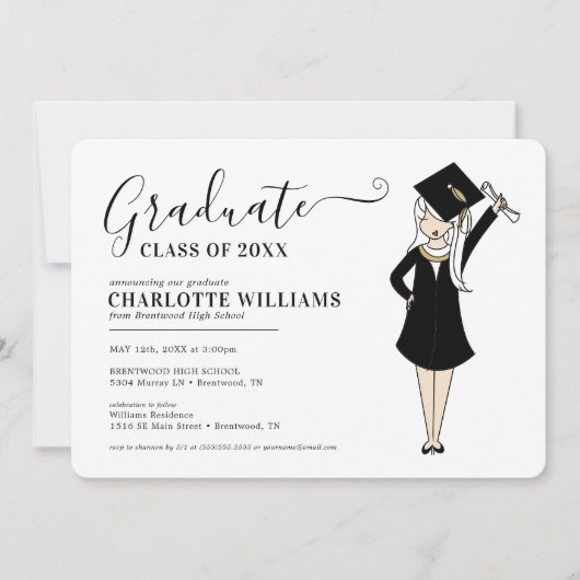  meisje Avatar | Afstuderen van de middelbare scho Kaart (Voorkant)