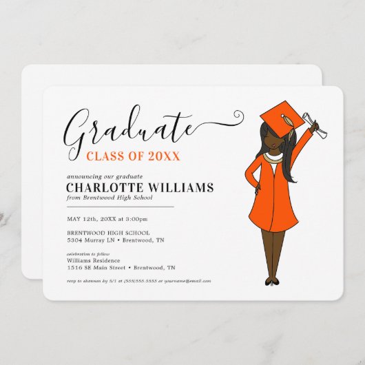  meisje Avatar | Afstuderen van de middelbare scho Kaart (Voorkant / Achterkant)