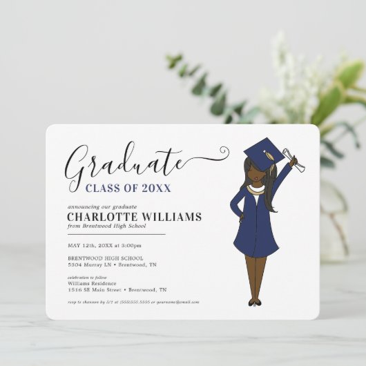  meisje Avatar | Afstuderen van de middelbare scho Kaart (Staand voorkant)