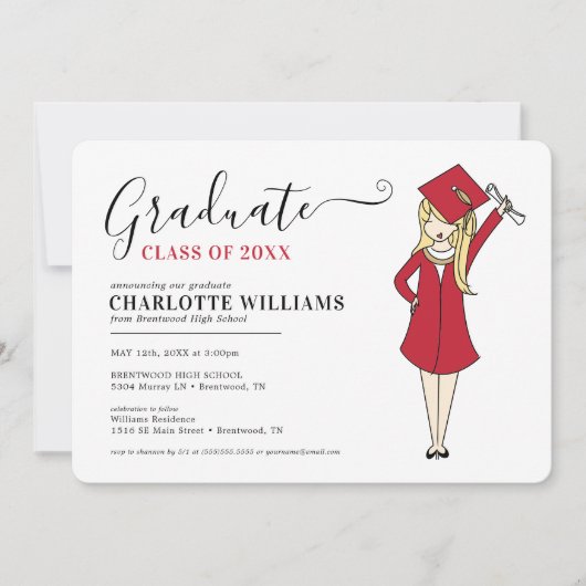  meisje Avatar | Afstuderen van de middelbare scho Kaart (Voorkant)