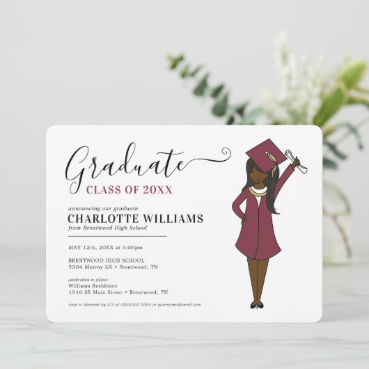  meisje Avatar | Afstuderen van de middelbare scho Kaart (Staand voorkant)