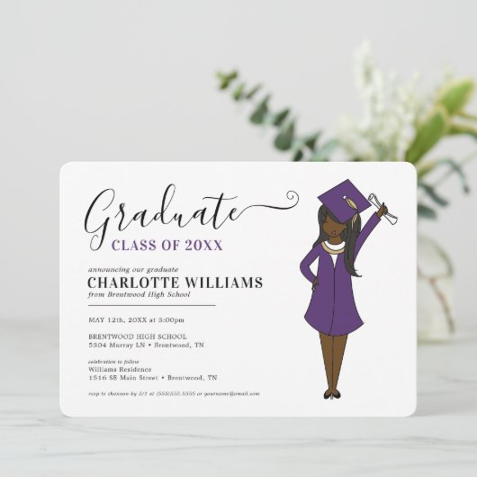  meisje Avatar | Afstuderen van de middelbare scho Kaart (Staand voorkant)