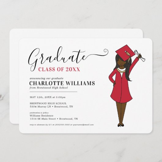  meisje Avatar | Afstuderen van de middelbare scho Kaart (Voorkant / Achterkant)