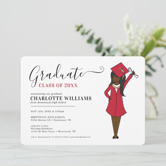  meisje Avatar | Afstuderen van de middelbare scho Kaart (Staand voorkant)