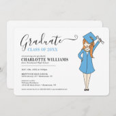  meisje Avatar | Afstuderen van de middelbare scho Kaart (Voorkant / Achterkant)