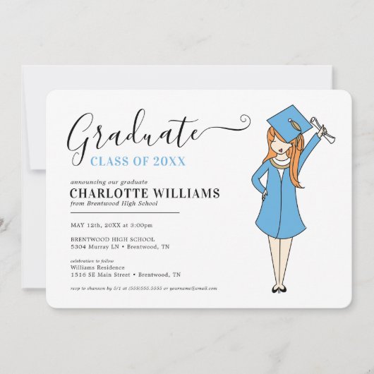  meisje Avatar | Afstuderen van de middelbare scho Kaart (Voorkant)