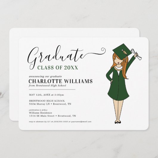  meisje Avatar | Afstuderen van de middelbare scho Kaart (Voorkant / Achterkant)