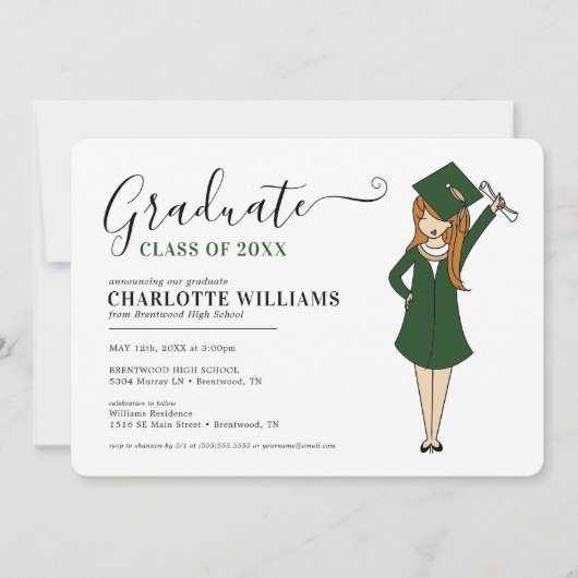  meisje Avatar | Afstuderen van de middelbare scho Kaart (Voorkant)