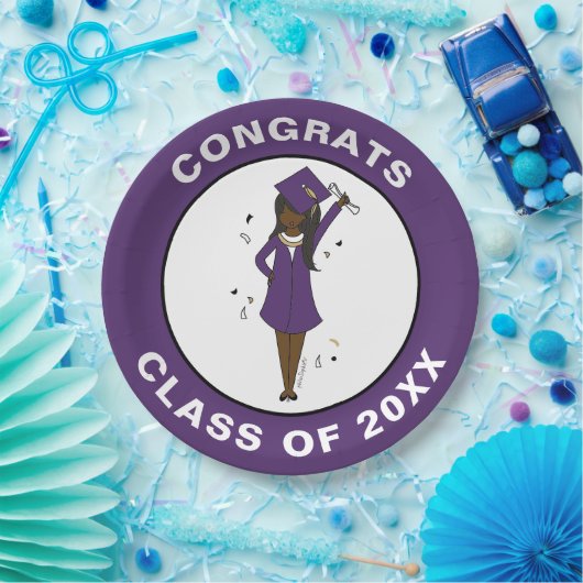  meisje Avatar | Afstuderen van de middelbare scho Papieren Bordje (Feest)