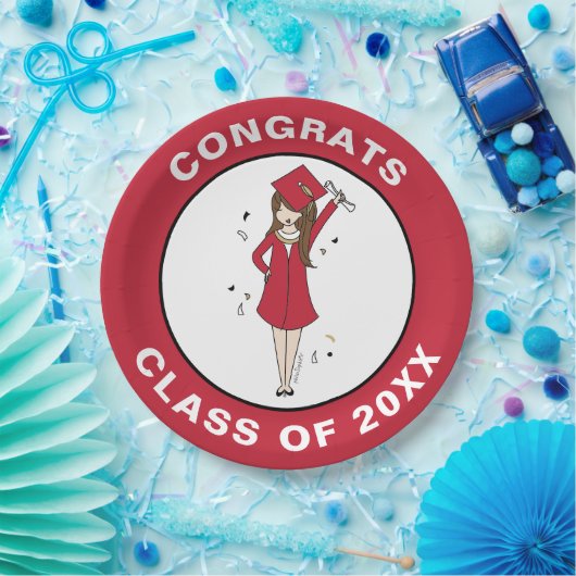  meisje Avatar | Afstuderen van de middelbare scho Papieren Bordje (Feest)