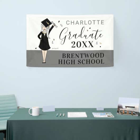  meisje Avatar | Afstuderen van de middelbare scho Spandoek (Beurs)