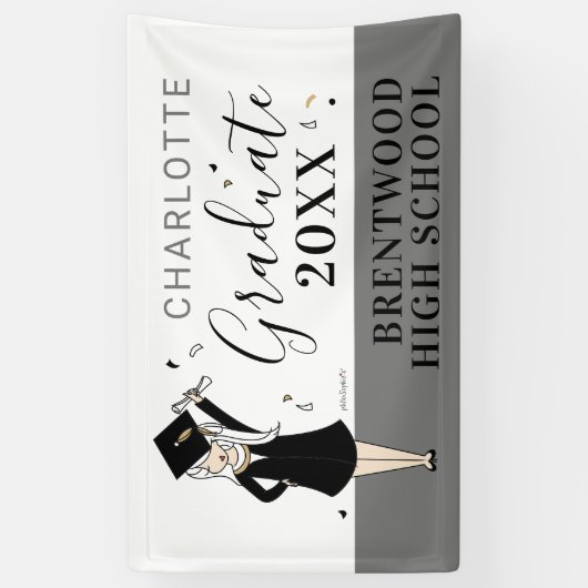  meisje Avatar | Afstuderen van de middelbare scho Spandoek (Verticaal)