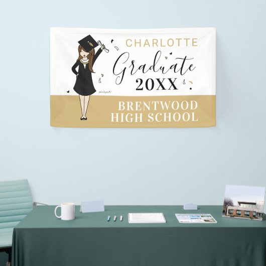  meisje Avatar | Afstuderen van de middelbare scho Spandoek (Beurs)