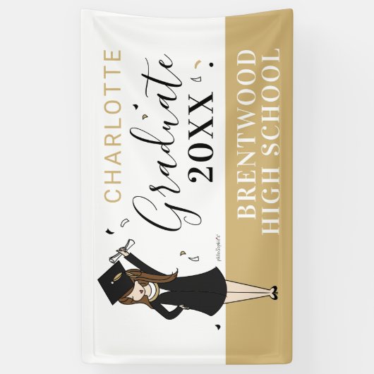  meisje Avatar | Afstuderen van de middelbare scho Spandoek (Verticaal)