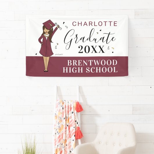  meisje Avatar | Afstuderen van de middelbare scho Spandoek (Insitu)