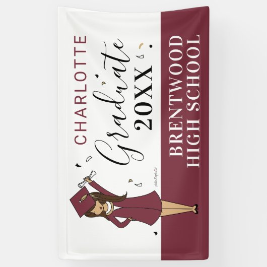  meisje Avatar | Afstuderen van de middelbare scho Spandoek (Verticaal)