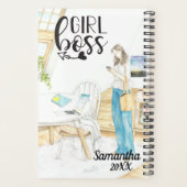 Meisje Baas kantoor Monogram naam gepersonaliseerd Planner (Achterkant)