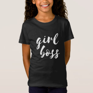 Meisje baas kinderen T-shirt wit lettertype