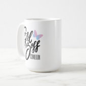 MEISJE BAAS | Retro Typografie Gepersonaliseerd Koffiemok (Voorkant links)