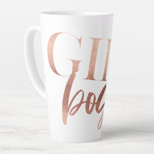 Meisje Baas Roze Goud Zwarte Tekst Latte Mok