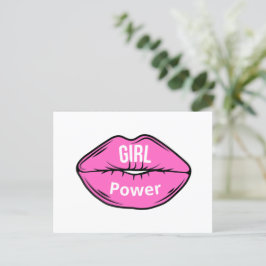 Meisje Baas Roze Zwarte Hiel Feestdagenkaart